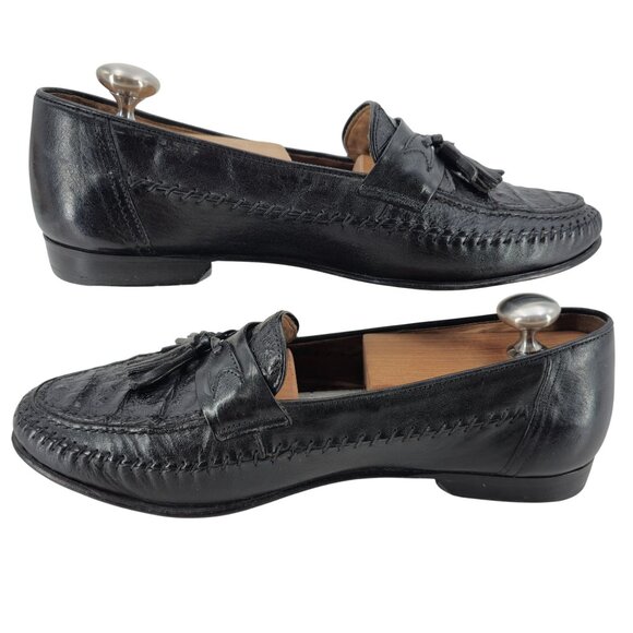 Vintage Crocodile Italy Handmade Bruno Magli Mens 8M Exotic Loafers Dress Shoes - Picture 5 of 10